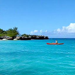 Caribbean Holidays, Bermuda Nature Holidays, Kayak on calm turquoise water beside Bermuda&rsquo;s rocky coastline in spring sunshine