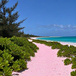 Caribbean Holidays, Bermuda Nature Holidays, Quiet coastal walking trail through Bermuda in March, with pink sand, turquoise sea and fresh green vegetation
