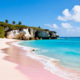 Caribbean Holidays, Bermuda Nature Holidays, Rocky Bermuda coastline with turquoise water, pink sand and warm September sunlight