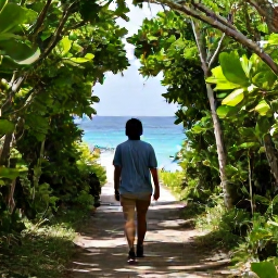 Caribbean Holidays, Bermuda Nature Holidays, Visitor exploring a scenic Bermuda nature trail through green woodland beside the coast