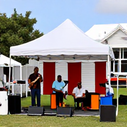 Caribbean Holidays, Bermuda October Holidays, Visitors enjoying Bermudian food and live music at an outdoor October cultural festival in Hamilton