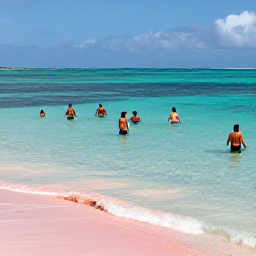 Caribbean Holidays, Bermuda October Holidays, Visitors swimming and snorkelling in clear shallow water near Bermuda's pink-sand coastline on a bright October day