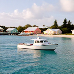 Caribbean Holidays, Bermuda Scuba Diving, A small dive boat arriving at a sheltered Bermuda cove on a calm February morning, with pastel houses and turquoise water
