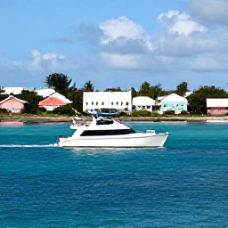 Caribbean Holidays, Bermuda Scuba Diving, Modern dive boat returning towards Bermuda&rsquo;s pastel houses and turquoise coastline on a bright calm February day