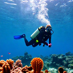 Caribbean Holidays, Bermuda Scuba Diving, Scuba diver exploring a clear Bermuda reef with colourful fish and sunlight filtering through blue water