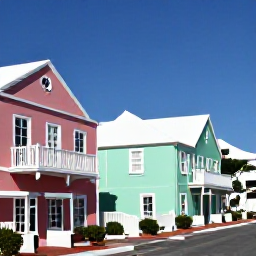 Caribbean Holidays, Bermuda September Tours, Historic pastel-coloured buildings and a guided walking tour through St George's, Bermuda, in bright September sunshine