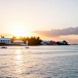 Caribbean Holidays, Bermuda September Tours, Relaxed travellers enjoying a sunset cruise past Bermuda's pastel coastline and calm water in September
