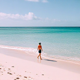 Caribbean Holidays, Bermuda Solo February, Solo traveller walking along a quiet pink-sand beach in Bermuda in February, with turquoise water and soft winter sunshine