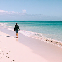 Caribbean Holidays, Bermuda Solo Holidays, A solo traveller walking along a quiet pink-sand beach in Bermuda in January, with turquoise water and soft winter sunlight