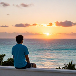 Caribbean Holidays, Bermuda Solo Holidays, A solo traveller watching sunset over Bermuda&rsquo;s pastel coastline from a peaceful viewpoint