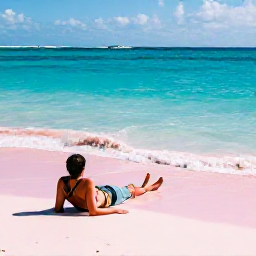 Caribbean Holidays, Bermuda Solo Holidays, A solo visitor relaxing on Horseshoe Bay Beach in Bermuda, with pink sand, turquoise water and gentle November sunshine