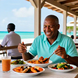 Caribbean Holidays, Bermuda Solo Holidays, A welcoming Bermudian restaurant in February, with a solo diner enjoying fresh seafood, local vegetables and a relaxed island atmosphere