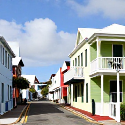 Caribbean Holidays, Bermuda Solo Holidays, Solo traveller exploring colourful colonial streets and historic buildings in Hamilton, Bermuda, during a bright January day