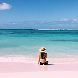 Caribbean Holidays, Bermuda Solo Holidays, Solo traveller relaxing on Horseshoe Bay beach in Bermuda with turquoise water and pink sand under a clear March sky