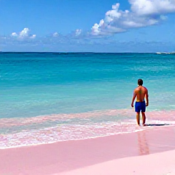 Caribbean Holidays, Bermuda Solo Holidays, Solo traveller swimming and relaxing at Horseshoe Bay in Bermuda, famous pink sand and clear blue sea