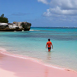 Caribbean Holidays, Bermuda Solo Holidays, Solo traveller swimming and snorkelling in clear turquoise water beside Bermuda&rsquo;s pink-sand coast, with calm May weather and rocky coves