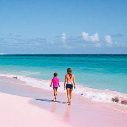 Caribbean Holidays, Bermuda Solo Holidays, Solo traveller walking along Horseshoe Bay beach in Bermuda, pink sand, turquoise sea and gentle summer waves