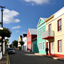 Caribbean Holidays, Bermuda Solo Holidays, Solo visitor exploring colourful streets and historic buildings in Hamilton, Bermuda, during a sunny morning