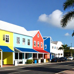 Caribbean Holidays, Bermuda Solo Holidays, Solo visitor exploring Hamilton, Bermuda, with colourful buildings, palm trees and a welcoming town atmosphere
