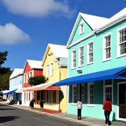 Caribbean Holidays, Bermuda Solo Holidays, Traveller walking through colourful Hamilton streets in Bermuda, historic buildings, independent shops and sunny September atmosphere