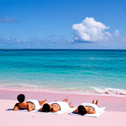 Caribbean Holidays, Bermuda Spa Breaks, Bermuda beach with pink sand, turquoise water and a couple relaxing after a spa treatment in September sunshine