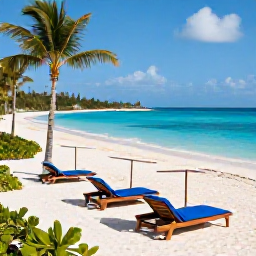 Caribbean Holidays, Bermuda Spa Breaks, Elegant Bermuda spa resort overlooking a turquoise sea, with palm trees, white sand and a relaxed summer atmosphere