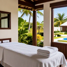Caribbean Holidays, Bermuda Spa Breaks, Peaceful Bermuda spa treatment room with natural light, soft towels and tropical garden views