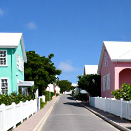 Caribbean Holidays, Bermuda Tours July, A scenic Bermuda sightseeing tour passing pastel-coloured houses, historic buildings and lush green lanes under a clear blue sky