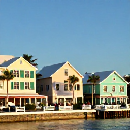 Caribbean Holidays, Bermuda Tours November, A bright November morning in Hamilton, Bermuda, with pastel buildings, palm trees and visitors exploring the waterfront