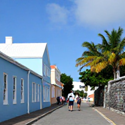 Caribbean Holidays, Bermuda Tours, Visitors walking through the historic streets of St George&rsquo;s, Bermuda, with pastel buildings, old stone walls and tropical greenery