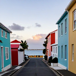 Caribbean Holidays, Bermuda Walking Holidays, A relaxed evening walk through colourful St George's Bermuda, showing historic streets, pastel buildings and harbour views