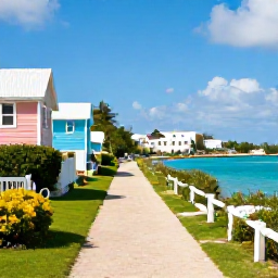 Caribbean Holidays, Bermuda Walking Holidays, A scenic coastal walking trail in Bermuda during April, with turquoise water, pastel houses and spring sunshine