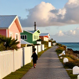 Caribbean Holidays, Bermuda Walking Holidays, A scenic coastal walking trail in Bermuda in January, with pastel houses, turquoise sea and soft winter sunshine