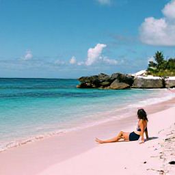 Caribbean Holidays, Bermuda Walking Holidays, A walker resting beside a pink-sand beach in Bermuda, with clear blue water, coastal rocks and a peaceful March sky