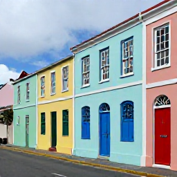 Caribbean Holidays, Bermuda Walking Holidays, Historic Bermuda town street with pastel buildings, colourful doors and a relaxed December atmosphere