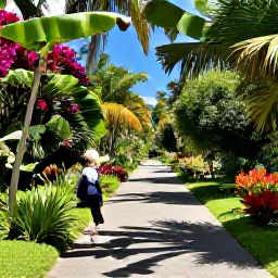 Caribbean Holidays, Bermuda Wellness Break, Bermuda botanical garden in April with flowering plants, shaded paths and a relaxed visitor enjoying the scenery