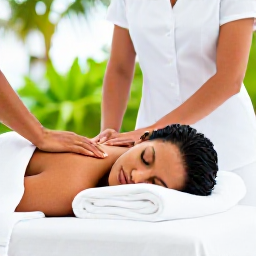 Caribbean Holidays, Bermuda Wellness Break, Person receiving a relaxing spa treatment in a bright Bermuda wellness retreat with tropical greenery and soft natural light