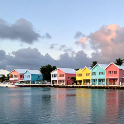 Caribbean Holidays, Bermuda Wellness, Calm Bermuda harbour at dusk with pastel buildings, still water and a peaceful summer evening
