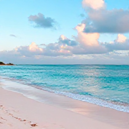 Caribbean Holidays, Bermuda Wellness, Calm turquoise sea beside a quiet pink-sand beach in Bermuda, early morning light