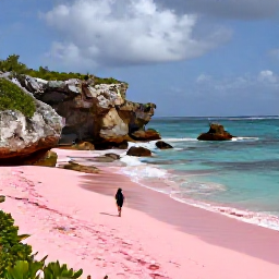 Caribbean Holidays, Bermuda Wellness, Person enjoying a peaceful coastal walk along Bermuda's South Shore in February, rugged cliffs, pink sand and blue Atlantic views