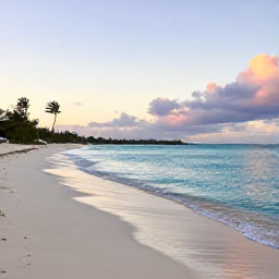 Caribbean Holidays, Bermuda Wellness, Quiet pink-sand beach in Bermuda at sunrise during October, calm turquoise water and a relaxed holiday atmosphere