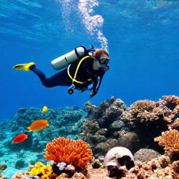 Caribbean Holidays, Bonaire Adventure Holidays, A colourful underwater reef near Bonaire with divers, tropical fish and clear turquoise Caribbean water