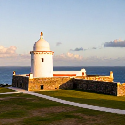 Caribbean Holidays, Bonaire All Inclusive, Historic Fort Oranje in Oranjestad on Sint Eustatius, overlooking the Caribbean Sea in warm afternoon light