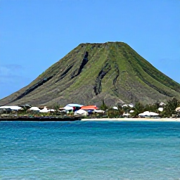 Caribbean Holidays, Bonaire February Beaches, Saba island rising steeply from the Caribbean Sea, with green volcanic slopes, small villages and a clear sunny sky