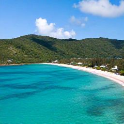 Caribbean Holidays, British Virgin Islands All Inclusive, Aerial view of turquoise Caribbean water, green British Virgin Islands and a quiet white-sand beach