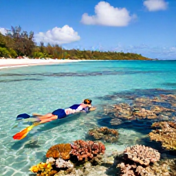 Caribbean Holidays, British Virgin Islands Beaches, A snorkeller exploring clear shallow water over a colourful coral reef beside a sandy British Virgin Islands beach