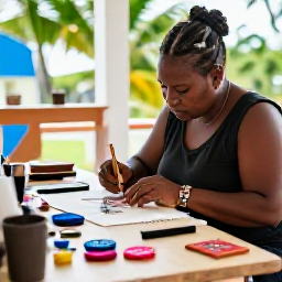 Caribbean Holidays, British Virgin Islands Culture, Small island craft workshop in the British Virgin Islands with a local artisan making handmade souvenirs