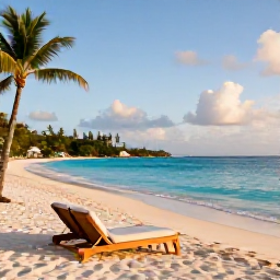Caribbean Holidays, British Virgin Islands December, A peaceful adults-only beach resort on Tortola in December, with turquoise Caribbean water, white sand, palm trees and warm morning sunlight