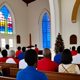 Caribbean Holidays, British Virgin Islands December, Traditional Christmas service and local community gathering in a British Virgin Islands church during December