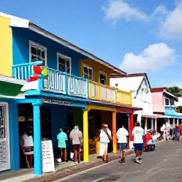 Caribbean Holidays, British Virgin Islands December, Visitors exploring colourful shops, galleries and local craft stalls in Road Town, British Virgin Islands